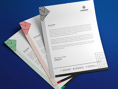 Letterhead design template. branding design fitness flyer design illustration letterhead letterhead design letterhead template promotion template