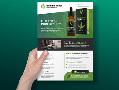 Hemp product flyer branding corporate flyer design flyer design illustration oil promotion