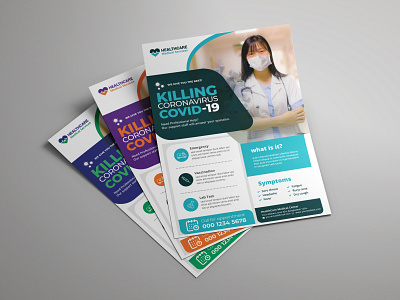 Medical Flyer Design Template - Covid-19 a4 flyer business business flyer clean clinic corona virus covid19 dentist doctor emergency flyer health hospital hospital flyer medical medical flyer modern multi multi purpose multi use