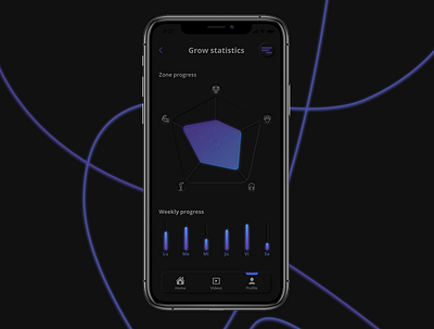 Dark Neumorphism contrast dark dark app dark mode dark theme fitness gym neon neumorphic organic