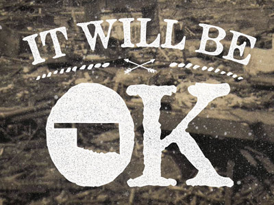It Will Be OK cause hand lettering oklahoma retro scroll tornado victims vintage