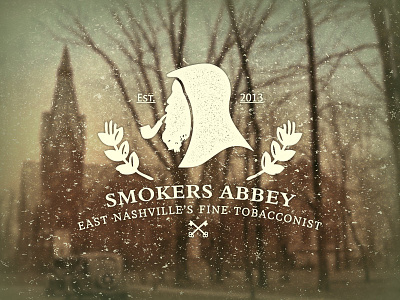 Smokers Abbey branding church hand international keys lettering logo monk nashville old pipe print retro smoking tobacco typography vintage