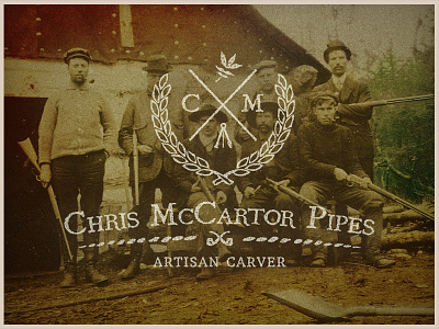 Chris McCartor Pipes | Logo branding hand hunting lettering old pipe retro tobacco vintage wood