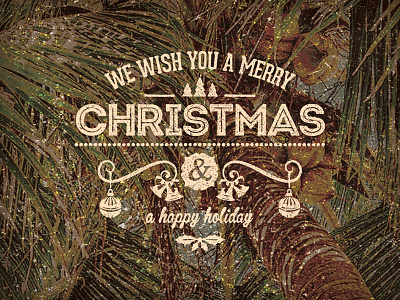 Merry Christmas Dribbbler's christmas emblem hand lettering holidays logo palm tree print studio typography vintage