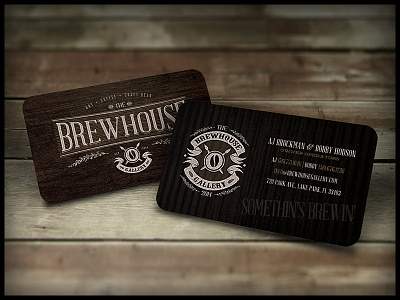 The Brewhouse Gallery | Silk Biz Cards art beer coffee craft foil gold hand lettering logo print studio typography vintage