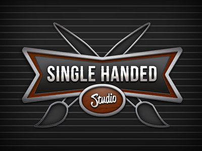 Single Handed Studio Logo logo pinstripes retro silver