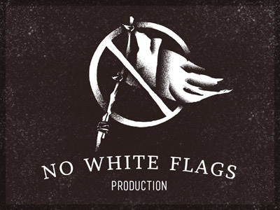 No White Flags Production | Logo branding flag identity logo old print production retro surrender typography video vintage