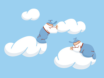 Clouds grooming adobe illustrator adobe photoshop angels blue character design clean cleaning service cloud clouds flat graphic design heaven illustration illustrator moving vector