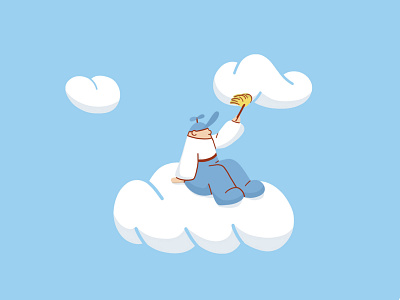 Clouds grooming n°6 adobe illustrator adobe photoshop angel blue character design cleaning cleaning service cloud clouds dust flat graphic design heaven illustration illustrator sky vector water