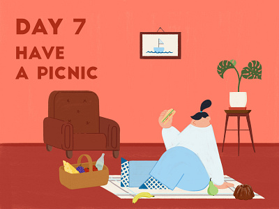 DAY 7 - Have a picnic adobe photoshop character design design food graphic design illustration illustrator picnic product illustration quarantine stay home stay safe