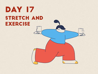 DAY 17 - Stretch and exercise adobe photoshop character design flat grain graphic design illustration illustrator lunges product illustration quarantine stay home stay safe stretching toilet paper yoga yoga pose