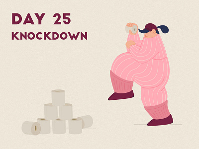 DAY 25 - Knockdown adobe photoshop can character design covid 19 flat grain illustration illustrator knockdown product illustration quarantine stay home stay safe throwing tin toiletpaper