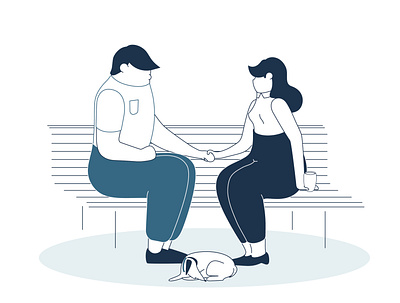 Short story of drinking fountain adobe illustrator bench blue character design couple date dog fountain illustration tap vector water