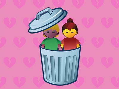 Breakup Emoji: Happy Valentines breakup design designs dribbble meetup emoji illustration illustrator relationship valentines vector
