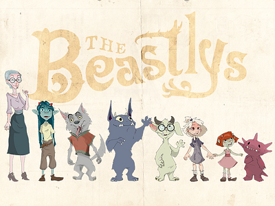 Beastlys Character Designs app design art character design characters childrens app eclectic foster home monsters ui user interface design ux victorian
