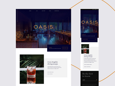 Oasis Homepage Mockup homepage responsive restaurant ui website