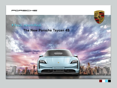 Porsche Taycan 4S concept design branding design graphic design photoshop poster design