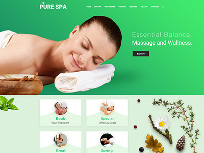 Spa Homepage design flat logo minimal web website