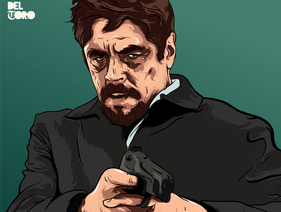 Del Toro design illustration movie sicario vector вектор иллюстратор иллюстрация