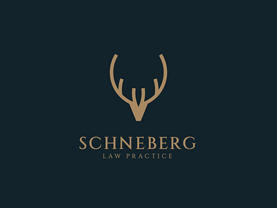 SCHNEBERG LOGO DESIGN brand identity branding business card design deer head deer illustration deer logo design flat identity design law firm law practice logo logo design logotype mark minimal minimalist logo design vector