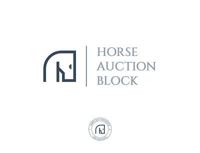 HORSE AUCTION BLOCK branding design flat illustration logo logo design minimal minimalist logo design ui vector