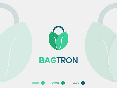 BAGTRON Logo Design brand identity branding business card design design eco eco bag eco friendly ecommerce flat green leaf logo logo design mimalist minimal minimalist logo design vector