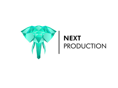 Next Production elephant Low Poly Logo