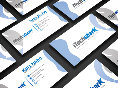 Business Card Design for iTechShark branding branding design business card business card design flat minimal minimalism minimalistic vector