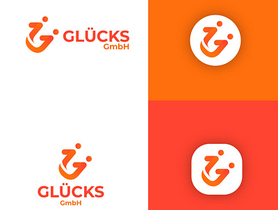 Logo Design For Glücks GmbH brand identity branding design flat icon logo logo design minimal minimalist logo design vector