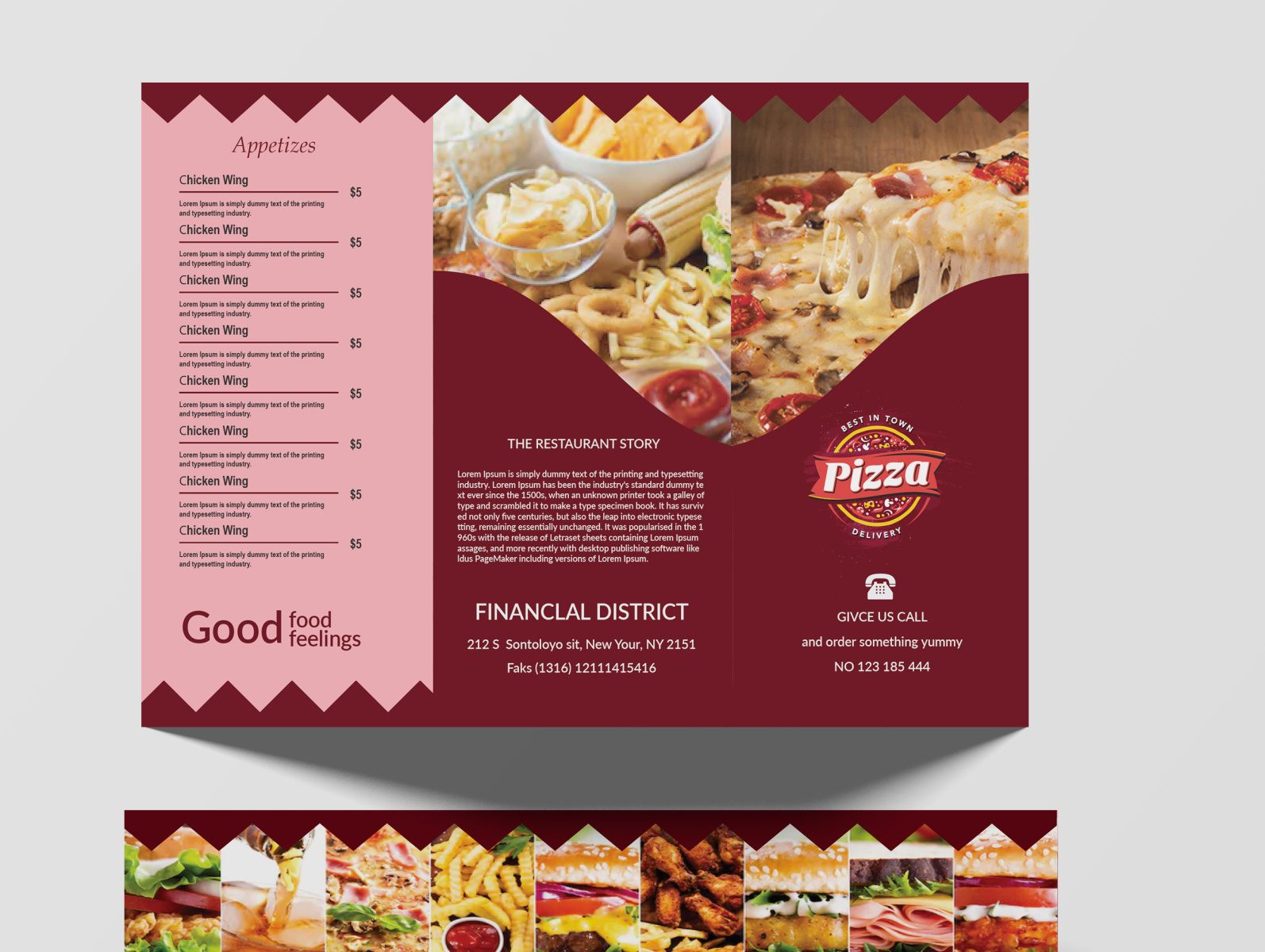 Brochure,Trifold Restaurant by Jamil on Dribbble