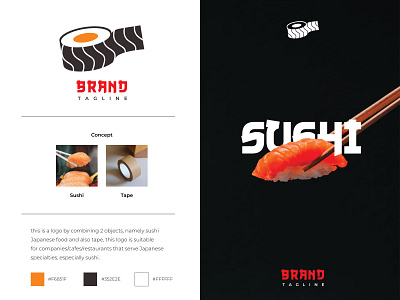 Sushi Tape Logo Design brand design brand identity branding design graphic design japanese logo logodesigner sushi tape vector