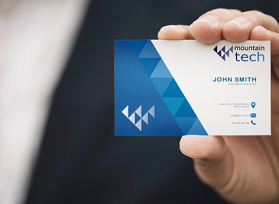 MOUNTAIN TECH LOGO BUSSINESS CARD business businesscard card design graphic design graphics grapic logo mountain