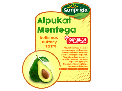 Avocado Sticker Punet Design avocado brand design brand identity branding fruit illustrator packagedesign packaging photoshop punet sticker sticker design