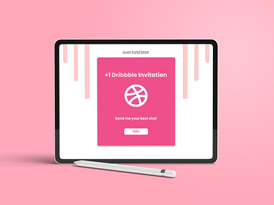 Dribbble Invitation +1 app design flat illustration invitation invite minimal ui vector web website