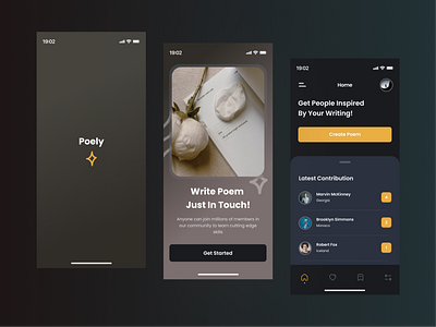 Poem Apps - UI Design design flat minimal mobile ui uiux ux