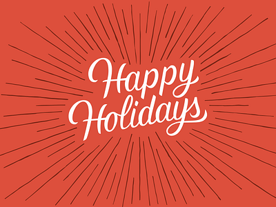 Happy Holidays Lettering custom design holiday card illustration lettering