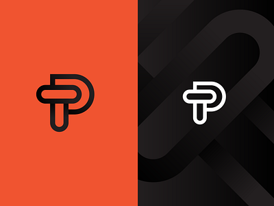 T-P black design graphic icon identity logo minimal red vector wip