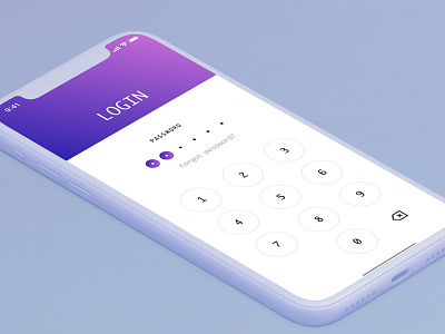 Login screen for iPhone X ios iphone x login password