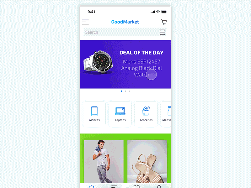 E Commerce Home Screen