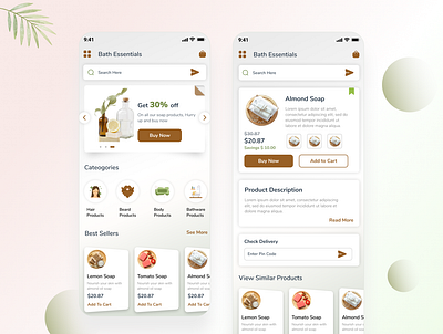 Bath Essentials app design design graphic design illustration ui