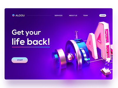 ALLOU / Home cleaning services abstract adobe photoshop art blue c4d cinema 4d cool design figma illustration ui ux web design