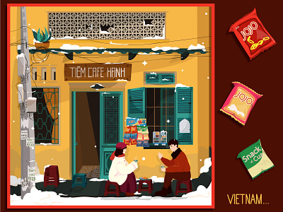 Vietnam @chilli @design @illustration character character design christmas coffee happy illustraion illustration noel snow vietnam