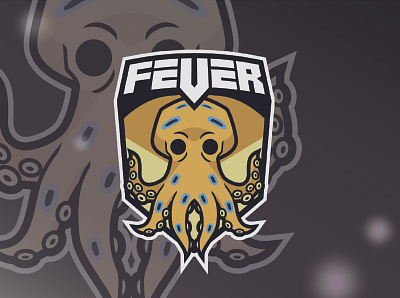 FEVER Octopus branding design esport logo flat game illustration illustrator logo minimal vector