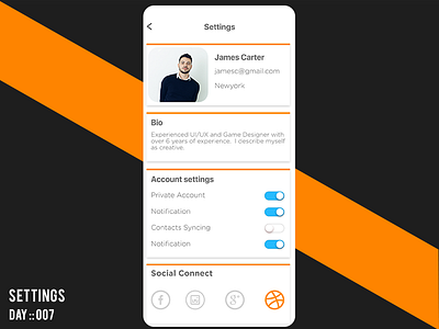 Daily UI: #007 Settings