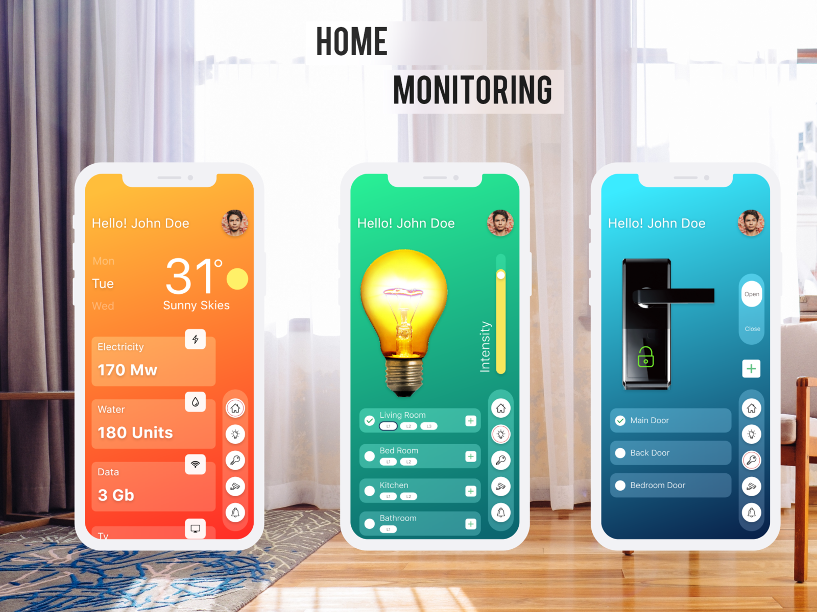 Daily UI 021 Home Monitoring by satya on Dribbble