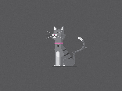 Cat 2d ai cat character cute drawing flat grey illustration illustrator kitten kitty pet vector