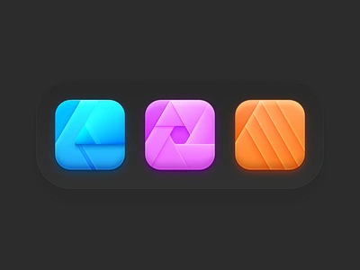 Affinity Suite Icons for macOS Big Sur affinity apps affinity icons affinitydesigner big sut bigsur icons macos big sur madeinaffinity neomorphism