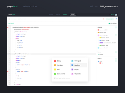 Web site builder. Widget constructor