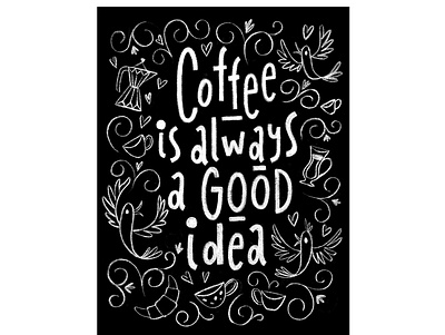 Coffee chalkboard lettering design. black blackboard cafe chalk chalk lettering chalkboard coffee coffee cup design espresso idea illustration poster