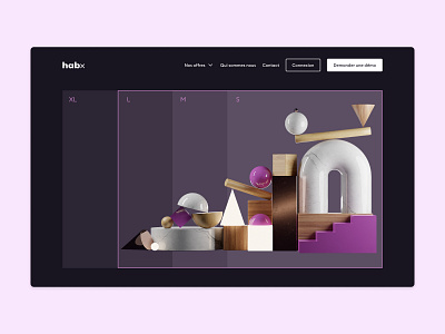 Hero Header Sizing 3d component concrete dark ui design system figma grid habx ui ux webdesign